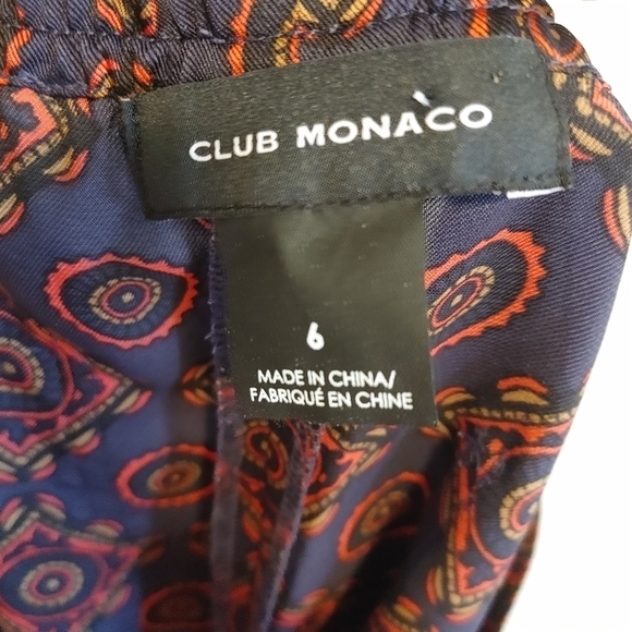 CLUB Monaco Printed Twill Pants Size 6 - Picture 10 of 10